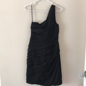Monique Lhuillier Black one shoulder dress